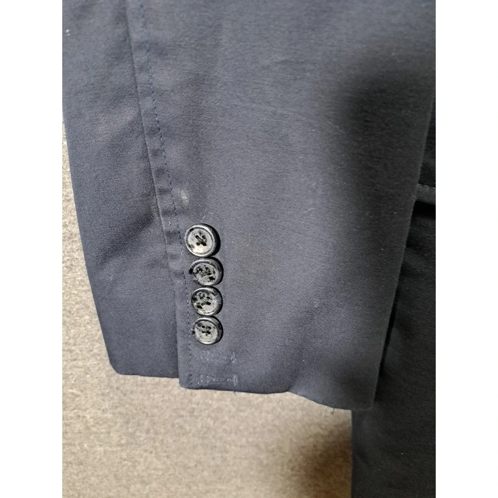 Banana Republic Mens 42R Navy Blue Non-Iron Tailored Slim Fit Cotton Blazer Coat